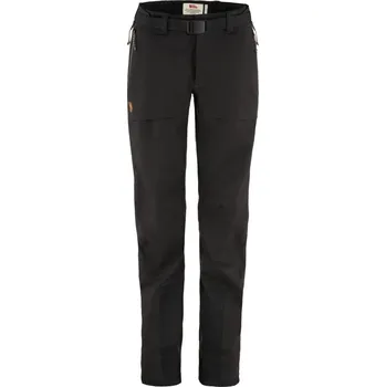 Dámské kalhoty kalhoty turistické dámské FJÄLLRÄVEN Keb Eco-Shell Trousers W, Black - S