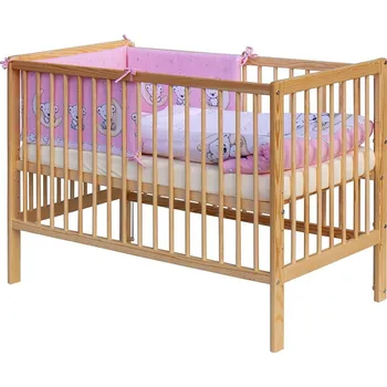 Dětská postýlka Scarlett Dětská postýlka s kompletní výbavou 120 x 60 cm - Toro - růžová