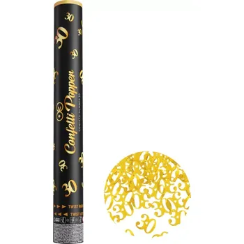 Konfeta Vystřelovací konfety zlaté 30. narozeniny - 40 cm