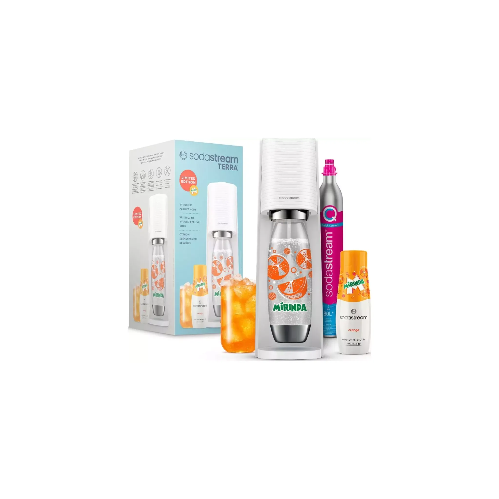 Fotografie 1 - Výrobník sody SodaStream Terra bílý Mirinda Megapack