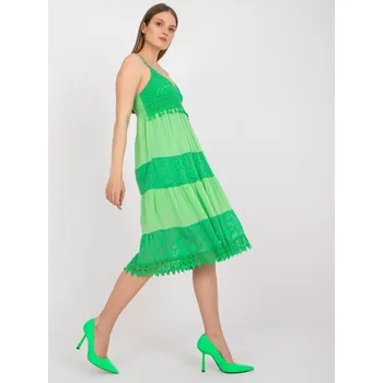 Dámské šaty Och Bella Šaty -TW-SK-BI-82345.19P Barva: Zelená, Velikost: M