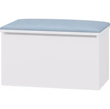 Dětsný nábytek Truhla na hračky s podsedákem Bílá - podsedák Modrá