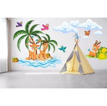 Samolepící dekorace Srnky na pláži - M