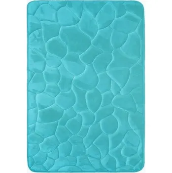 Koupelnová předložka VOPI Koupelnová předložka s paměťovou pěnou Kameny tyrkysová, 40 x 50 cm, zelená