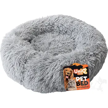 Pelíšek pro psa UNIQ PETS DONUT světle šedý M 60x60x16cm