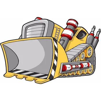 Samolepící dekorace Buldozér samolepka na zeď - S