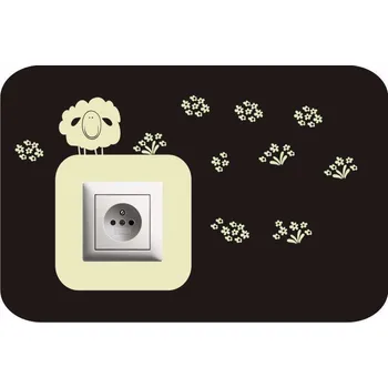 Samolepící dekorace Svítící ochrana vypínače Ovečky - 2 ks v balení
