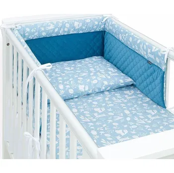Příslušenství pro dětskou postel a kolébku Mantinel s povlečením VP/LUX Les 70/100x135 cm - Modrá