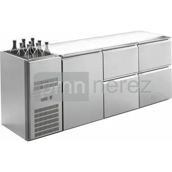 Chladící stůl barový REGS-306E s agregátem vlevo (6x zásuvka / 2150 mm)