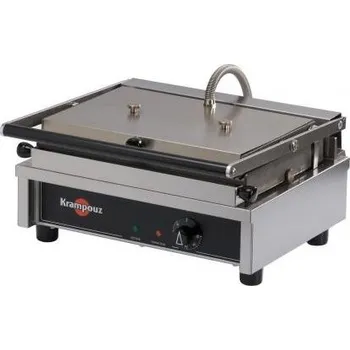 Kuchyňský gril Krampouz Gril kontaktní na paniny Easyclean 2v1, hladký, střední