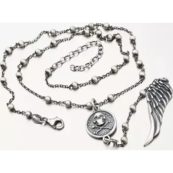 Náhrdelník Náhrdelník stříbro 925 lebkou a křídlem N1700741-0532-SLX délka 42 cm