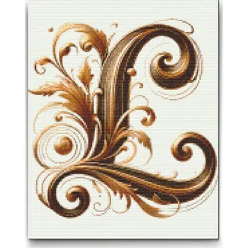 Diamantové malování Diamantové malování - Písmeno L Velikost: 30x40cm, Rámování: Pouze srolované plátno, Diamanty: Kulaté