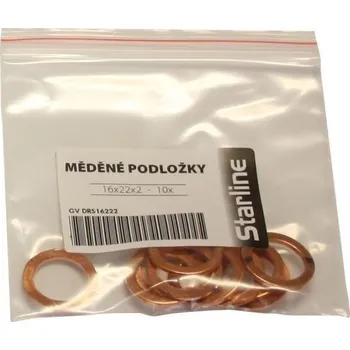 podložka LKQ Měděná podložka 16x22x2, 10 kusů GV DRS16222