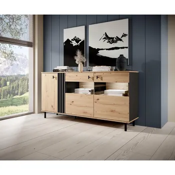 Knihovna Vitrína BADIA dub/antracit