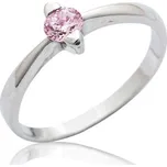 Zlatý prstýnek, bílé i žluté zlato, prsten s pink zirkonem, VR 113