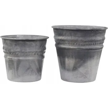Květináč Květináč / Obal na květináč 11,5 cm kovový šedý