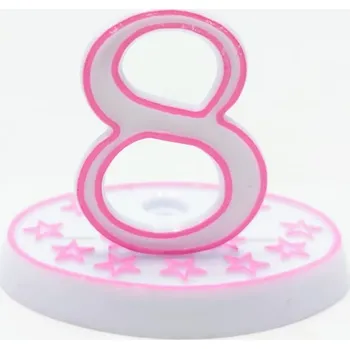 Party dekorace Číslice na dort plast - bez podstavce - růžová Varianta: 8 Rozbalev(n)o
