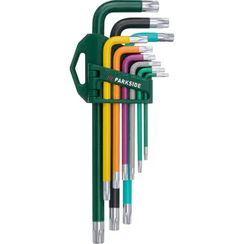 Ruční nářadí PARKSIDE® Sada přesných nástrojů a nástrčných klíčů (sada zástrčných klíčů na vnitřní šestihrany, 9dílná)