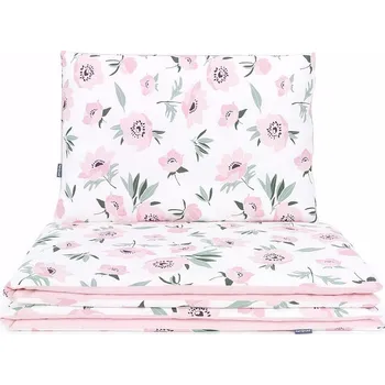 Dětsný nábytek Bavlněné povlečení 100x135 cm do postýlky Premium Květy - Ecru