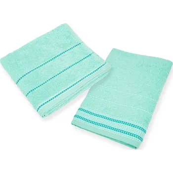 Ručník Textilomanie 1x osuška BARBARA tyrkysová + 1x ručník BARBARA tyrkysový, 100% bavlna 70 x 130 cm, 50 x 90 cm