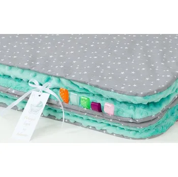 Dětská deka Dětská deka Mini hvězdičky Minky 75x100 cm - Zelená s výplní