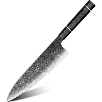 Kuchyňský nůž Damaškový kuchyňský nůž TS 37459 Chef/Černá