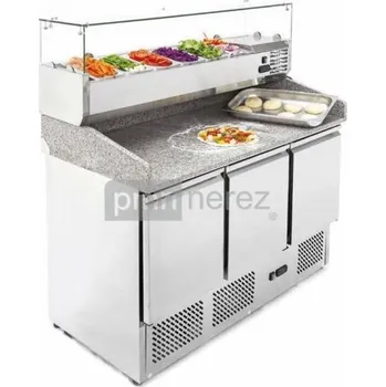 Pizza chladící stůl MPS-1365 s chladící vitrínou (6x GN1/4)