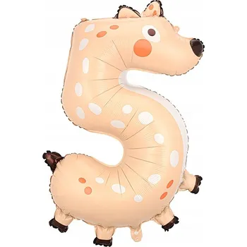 Balónek Fóliový balónek ČÍSLICE 5 Srnka, velikost 101 cm (40 palců)