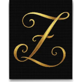 Diamantové malování Diamantové malování - Písmeno Z Velikost: 30x40cm, Rámování: Pouze srolované plátno, Diamanty: Čtvercové