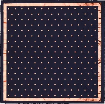 Papírový ubrousek PAPÍROVÉ UBROUSKY RŮŽOVO-ZLATÉ TEČKY TMAVĚ MODRÉ 33X33 CM 20 KS NAROZENINY