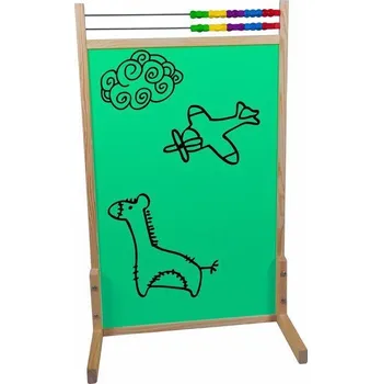 Kancelářský nábytek Dětská tabule 3v1 přírodní - výška 109 cm - Zelená