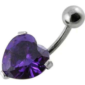 Piercing Šperky4U Stříbrný piercing do pupíku - srdíčko - BP01012-A