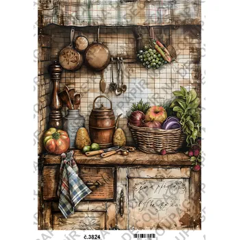 Umělecký papír Rýžový a soft papír na decoupage - Vintage obrazy - KB03824 Materiál: Soft, Rozměr: A4