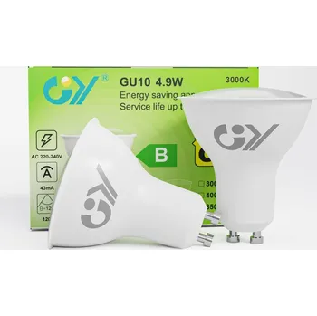 Žárovka GY GU10 LED žárovka 4.9W 3000K teplá bílá 2ks