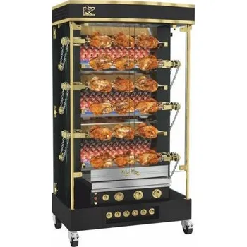 Zahradní gril Gril plynový Rotisol Olympia 975-40IG s litinovým rekuperátorem, černý s mosaznými prvky