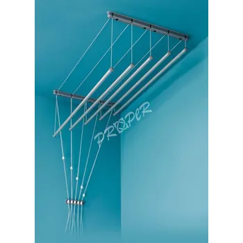 Sušák na prádlo Stropní sušák na prádlo PROPER ALU 5 x 160cm Ø16mm (Stropní sušák na sušení prádla 5 tyčový 160cm s hliníkovými tyčemi)