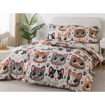 Povlečení XPOSE® Povlečení do postýlky ROZTOMILÉ KOČKY 100x135 cm, 40x60 cm, Bavlna RENFORCÉ + Prodloužená možnost vrácení zboží do 50 dnů