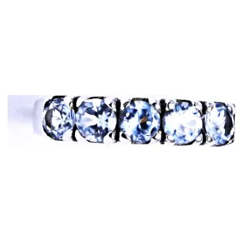 Prsten Zlatý prsten, bílé i žluté zlato, zirkony akvamarin - VR 105