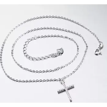 Náhrdelník Dámský náhrdelník stříbro 925 křížkem SST-15849 délka 42 cm