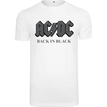 Pánské tričko ACDC Back In Black Tee - white XL
