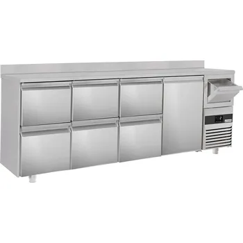 Lednice G.Gastro Barová lednička na nápoje 2,69 m - s 1 dveřmi, 6 šuplíky 1/2, obkladovým panelem & odklepávačem na kávu