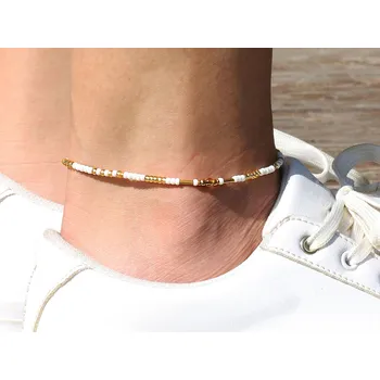 Náramek Sadré Bílo zlatý náramek na nohu s citrínem