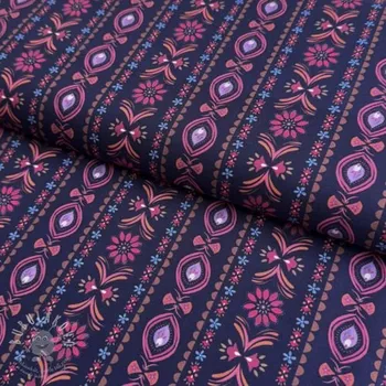 Bavlněná látka Motif stripe navy digital print