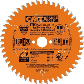 Pilový kotouč CMT Orange Tools SK KOT.CMT 276.165.56H 165x1,8x20- 56TFZ