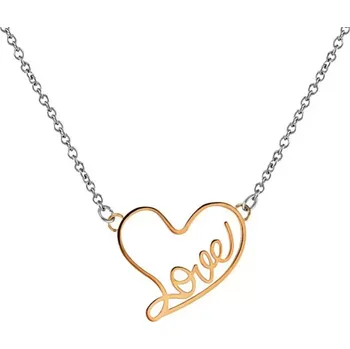 Náhrdelník Dámský náhrdelník ocel přívěskem ve tvaru srdce MNN15-020G-C délka 40 cm