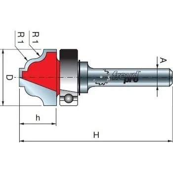 Fréza Stopková fréza tvarová na dřevo FREUD 39-52808 R=4,0 D=28,0 A= 8 s ložiskem