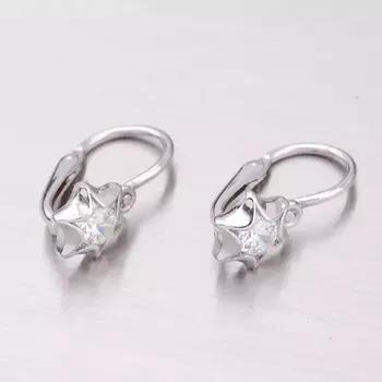 Náušnice Dětské náušničky bílé zlato 585 zirkon - hvězdičky 52DN-2159BB