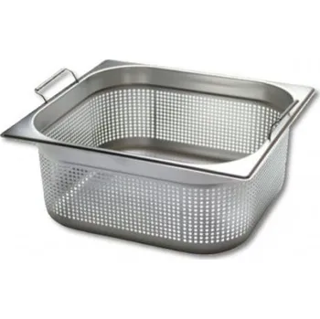 TOMGAST Gastronádoba nerezová profi děrovaná s úchyty GN 1/2 325 x 265 mm, hloubka: 150 mm M-12150 PU