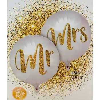Balónek Balónky balónky „Mr & Mrs“, 2 ks, SVATBA, SVATEBNÍ HOSTINA, ROZLUČKA SE SVOBODOU