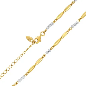 Řetízek Zlatý náhrdelník Alva ze žlutého a bílého zlata s broušenými korálky - 3 mm FNN1764NGYW